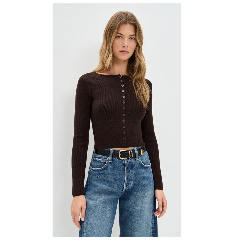 NEW Reformation Meadow Regenerative Wool Crop Cardigan Size Small